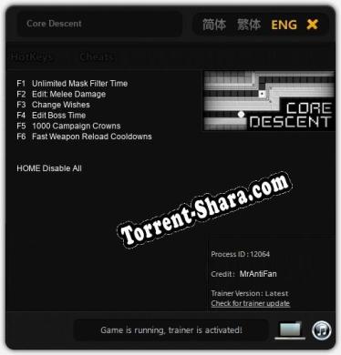 Core Descent: Читы, Трейнер +6 [MrAntiFan]