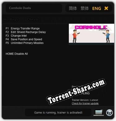 Cornhole Duels: Трейнер +5 [v1.9]