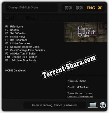 Corrupt Eldritch Order: Читы, Трейнер +11 [MrAntiFan]