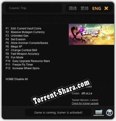 Трейнер для Cosmic Trip [v1.0.2]