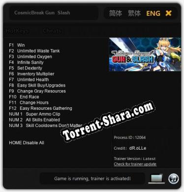 CosmicBreak Gun  Slash: Читы, Трейнер +15 [dR.oLLe]