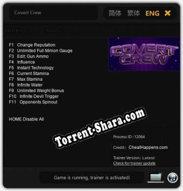Covert Crew: ТРЕЙНЕР И ЧИТЫ (V1.0.72)