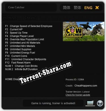 Трейнер для Cow Catcher [v1.0.5]