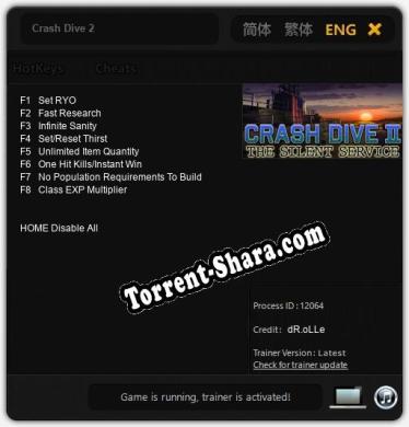 Crash Dive 2: Читы, Трейнер +8 [dR.oLLe]