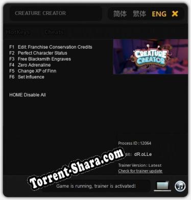 CREATURE CREATOR: ТРЕЙНЕР И ЧИТЫ (V1.0.54)