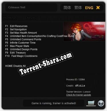 Crimson Veil: Читы, Трейнер +10 [dR.oLLe]