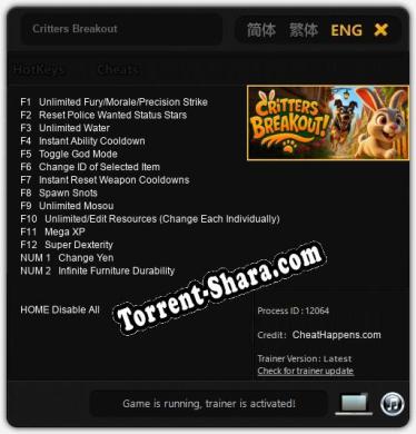 Трейнер для Critters Breakout [v1.0.4]
