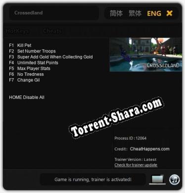 Crossedland: ТРЕЙНЕР И ЧИТЫ (V1.0.30)