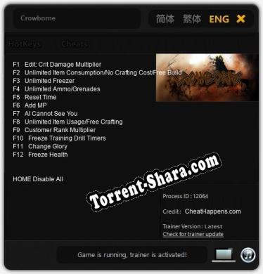 Crowborne: ТРЕЙНЕР И ЧИТЫ (V1.0.52)