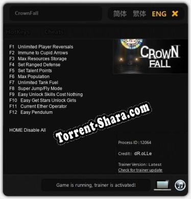 CrownFall: Трейнер +12 [v1.6]