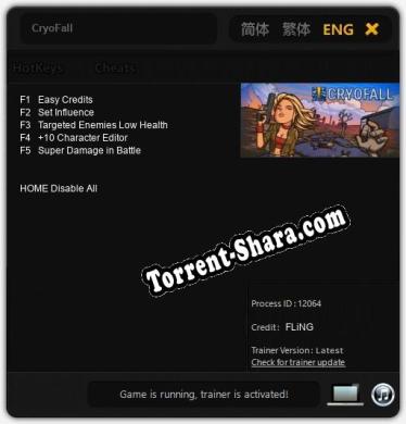 Трейнер для CryoFall [v1.0.1]