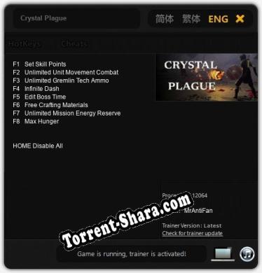 Crystal Plague: Трейнер +8 [v1.6]