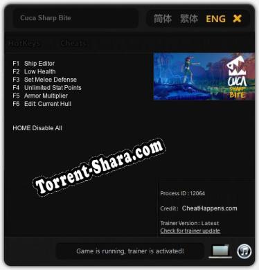 Трейнер для Cuca Sharp Bite [v1.0.6]