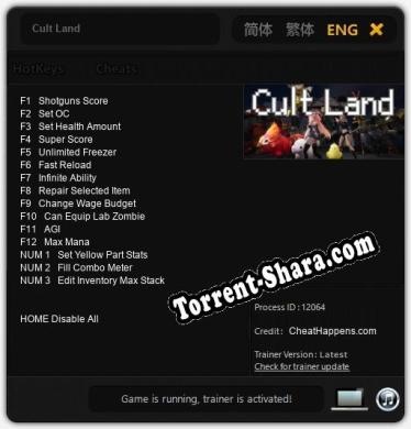 Трейнер для Cult Land [v1.0.4]