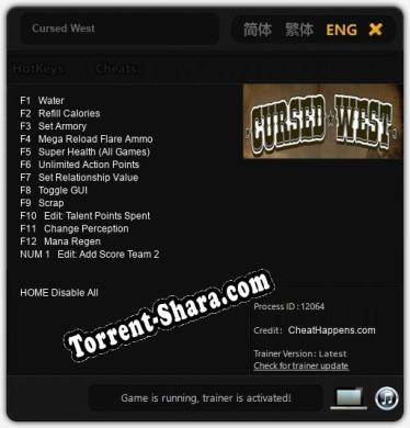 Cursed West: ТРЕЙНЕР И ЧИТЫ (V1.0.41)