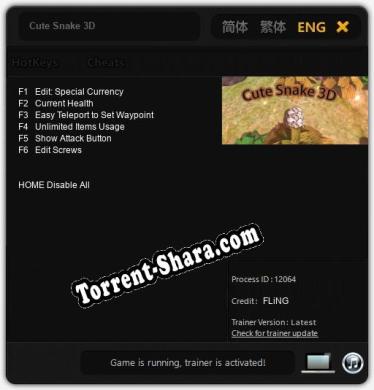 Cute Snake 3D: Трейнер +6 [v1.9]