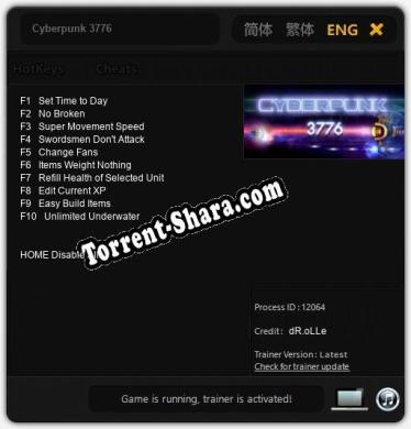 Cyberpunk 3776: Трейнер +10 [v1.8]