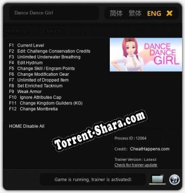 Dance Dance Girl: Читы, Трейнер +12 [CheatHappens.com]