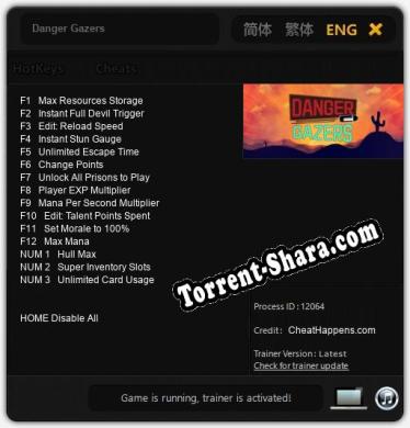 Danger Gazers: Читы, Трейнер +15 [CheatHappens.com]