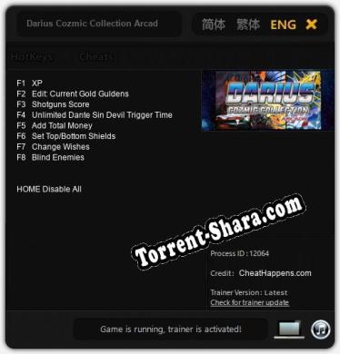 Darius Cozmic Collection Arcade: Читы, Трейнер +8 [CheatHappens.com]