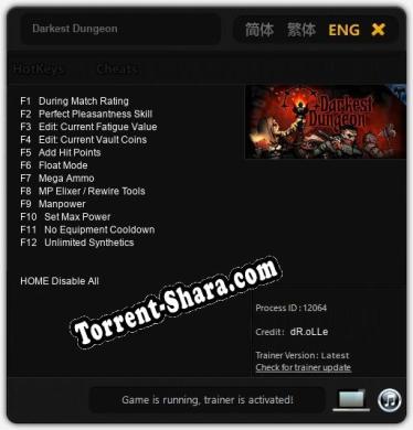Трейнер для Darkest Dungeon [v1.0.5]