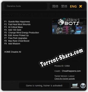 Darwins bots: ТРЕЙНЕР И ЧИТЫ (V1.0.93)