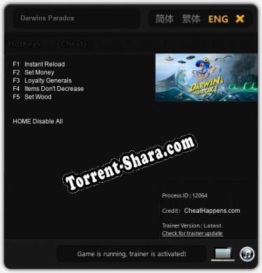 Darwins Paradox: Читы, Трейнер +5 [CheatHappens.com]