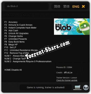 Трейнер для de Blob 2 [v1.0.6]
