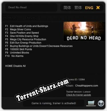 Dead No-Head: ТРЕЙНЕР И ЧИТЫ (V1.0.59)