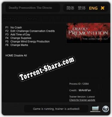 Deadly Premonition The Directors Cut: Читы, Трейнер +6 [MrAntiFan]