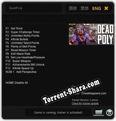 Трейнер для DeadPoly [v1.0.9]