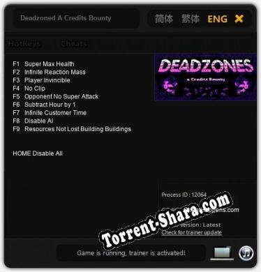 Deadzoned A Credits Bounty: Читы, Трейнер +9 [CheatHappens.com]