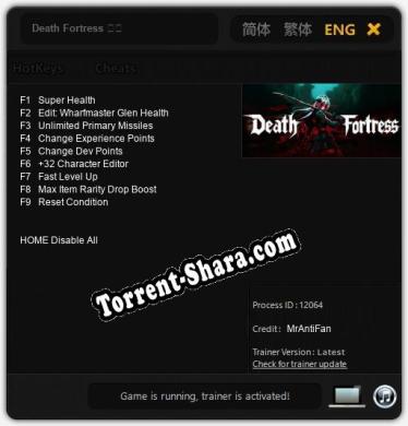 Death Fortress 死狱: Трейнер +9 [v1.6]