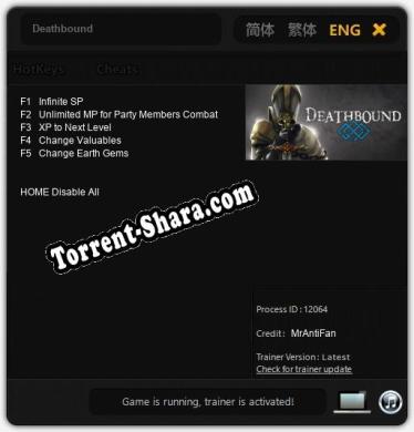 Deathbound: Трейнер +5 [v1.2]