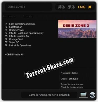 DEBIE ZONE 2: Читы, Трейнер +8 [dR.oLLe]