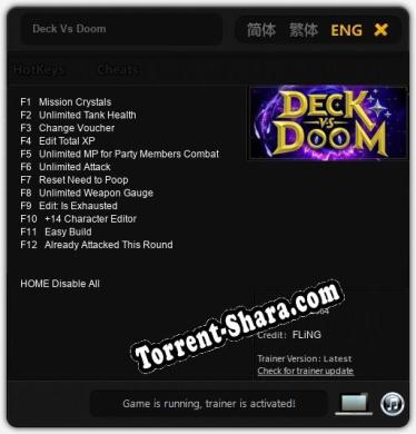 Deck Vs Doom: Трейнер +12 [v1.8]