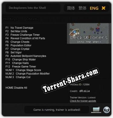 Трейнер для Decksplorers Into the Shell [v1.0.9]