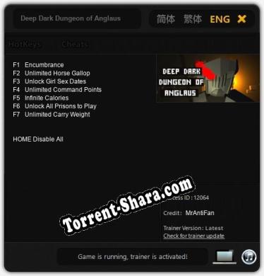 Deep Dark Dungeon of Anglaus: Читы, Трейнер +7 [MrAntiFan]