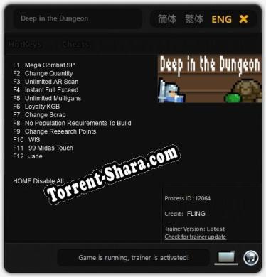 Deep in the Dungeon: ТРЕЙНЕР И ЧИТЫ (V1.0.40)