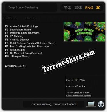 Deep Space Gardening: ТРЕЙНЕР И ЧИТЫ (V1.0.59)