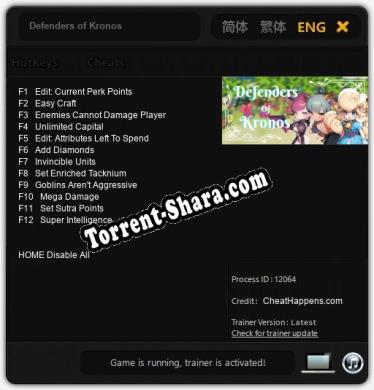 Defenders of Kronos: Трейнер +12 [v1.8]