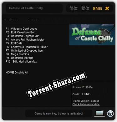 Трейнер для Defense of Castle Chilly [v1.0.9]