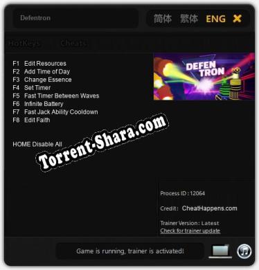 Defentron: Трейнер +8 [v1.1]