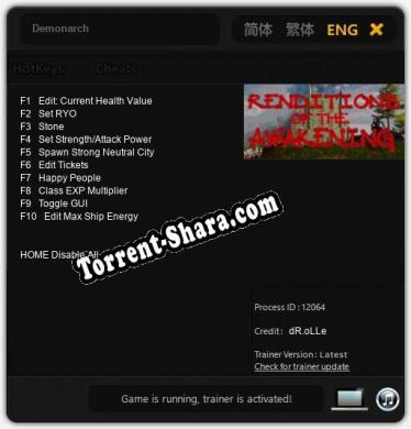 Трейнер для Demonarch [v1.0.7]