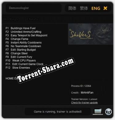 Demonologist: Трейнер +12 [v1.5]