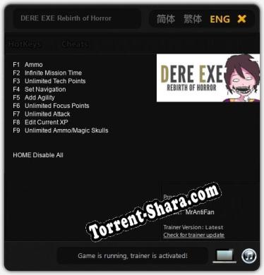 DERE EXE Rebirth of Horror: Трейнер +9 [v1.9]