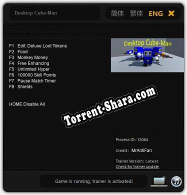 Desktop Cube-Man: Трейнер +8 [v1.3]
