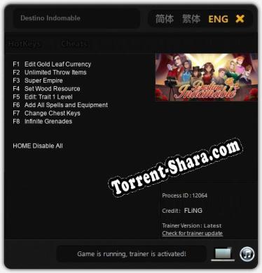 Destino Indomable: ТРЕЙНЕР И ЧИТЫ (V1.0.24)