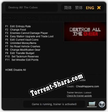 Destroy All The Cubes: Трейнер +11 [v1.2]