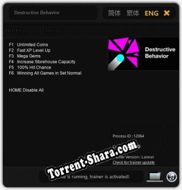 Destructive Behavior: Трейнер +6 [v1.5]